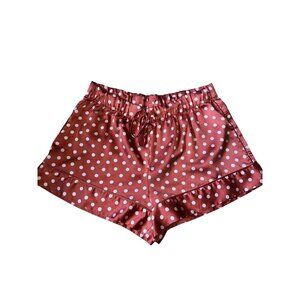 Victoria's Secret XS Satin Ruffle Polka Dot Lounge Shorts Pajamas Cute Feminine